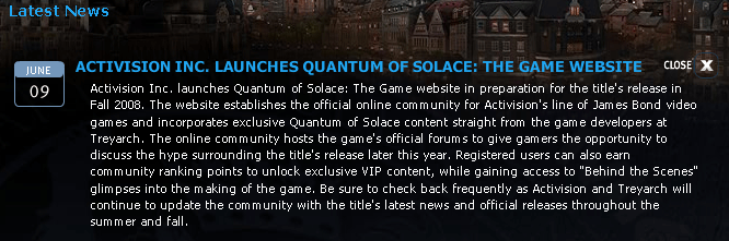 Quantum of Solace Video Game ... What view would you like the Quatum of Solace video game to be in, first-person or third-person? ...