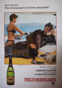 BOLLINGER The Champagne of James Bond 007 Timothy Dalton as James Bond and  Kell Tyler as Linda in The Living daylights