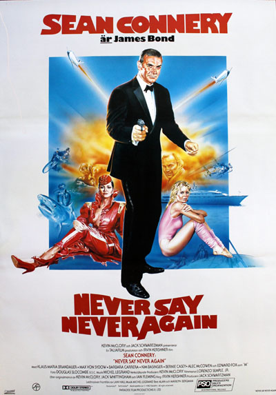 "Never Say Never Again" 1983 Svensk original poster