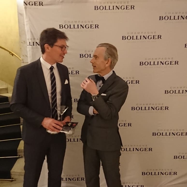 Bollingers exportchef Karl-Frdric Reuter, Oprakllaren with CEO James Bond Gunnar Schfer