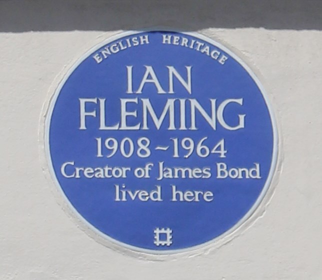      ENGLISH HERITAGE IAN FLEMING 1908-1964 CREATER OF JAMES BOND LIVED HERE EBURY STREET 22 LONDON JAMES BOND GUNNAR SCHFER