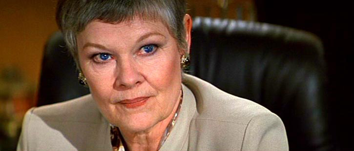 Dame Judi Dench playing M