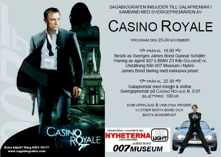 Gunnar Schfer "James Bond" p Casino Royale premir p Sagaboigfafen Oskarshamn
