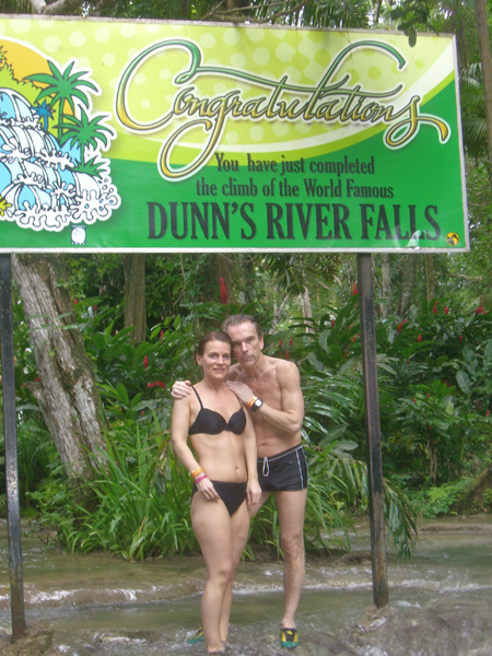 James Bond Gunnar Schfer at the Dunn`s River Fall Ochios Rios Jamaica. 